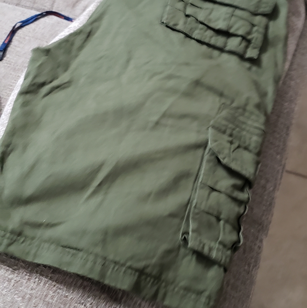 Olive green cargo shorts